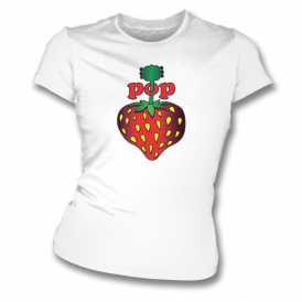 Pop Strawberry (As Worn By Steve Jones, Sex Pistols) Womens Organic Slim Fit T-Shirt
