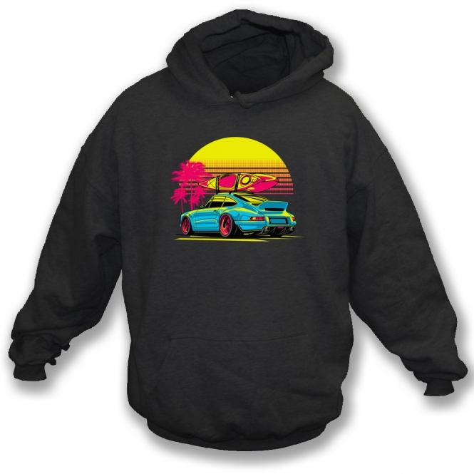 Porsche 911 In Sunset Kids Hooded Sweatshirt