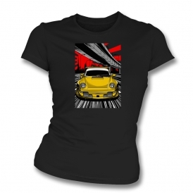 Porsche 911 In Tokyo Womens Slim Fit T-Shirt