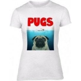 PUGS (JAWS Parody) Womens Slim Fit T-Shirt