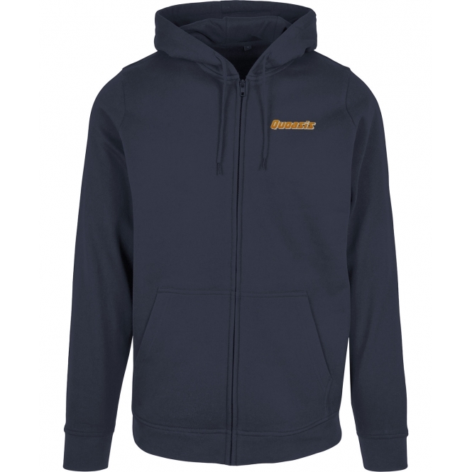 Quoasis (As Worn By Noel Gallagher, Oasis) Embroidered Left Breast Logo Zip Hooded Sweatshirt