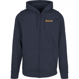 Quoasis (As Worn By Noel Gallagher, Oasis) Embroidered Left Breast Logo Zip Hooded Sweatshirt