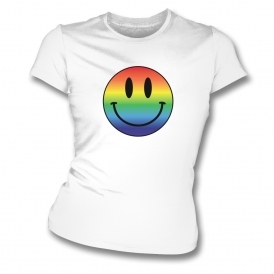 Rainbow Acid Smiley Womens Slim Fit T-Shirt