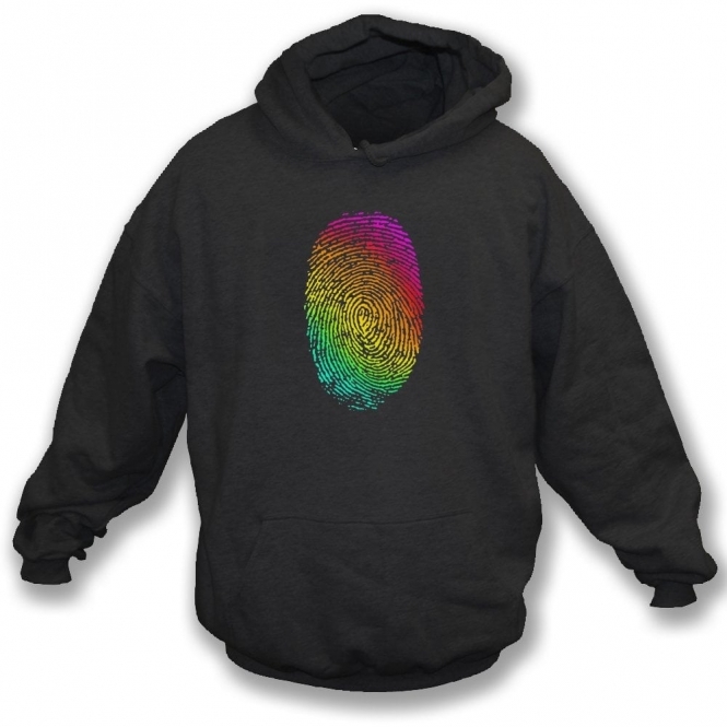 Rainbow Fingerprint Organic Hooded Sweatshirt