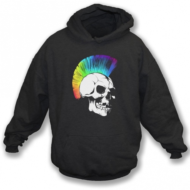 Rainbow Mohican Skull Organic Hooded Sweatshirt