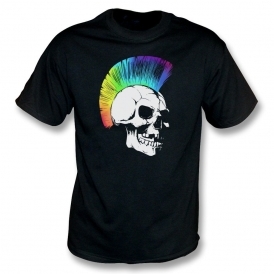 Rainbow Mohican Skull Organic T-Shirt