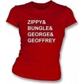 Rainbow Zippy & Bungle & George & Geoffrey Womens Slim Fit T-Shirt
