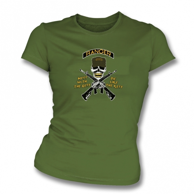 Ranger Mess With The Best (As Worn By Johnny Ramone, Ramones) Womens Slim Fit T-Shirt
