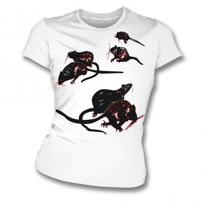 Rats All Over (As Worn By Rat Scabies, The Damned) Organic Womens Slim Fit T-Shirt