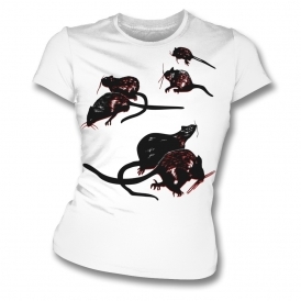 Rats All Over (As Worn By Rat Scabies, The Damned) Organic Womens Slim Fit T-Shirt