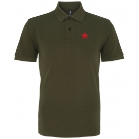 Red Star (As Worn By Michael Stipe, R.E.M.) Embroidered Left Breast Logo Polo Shirt