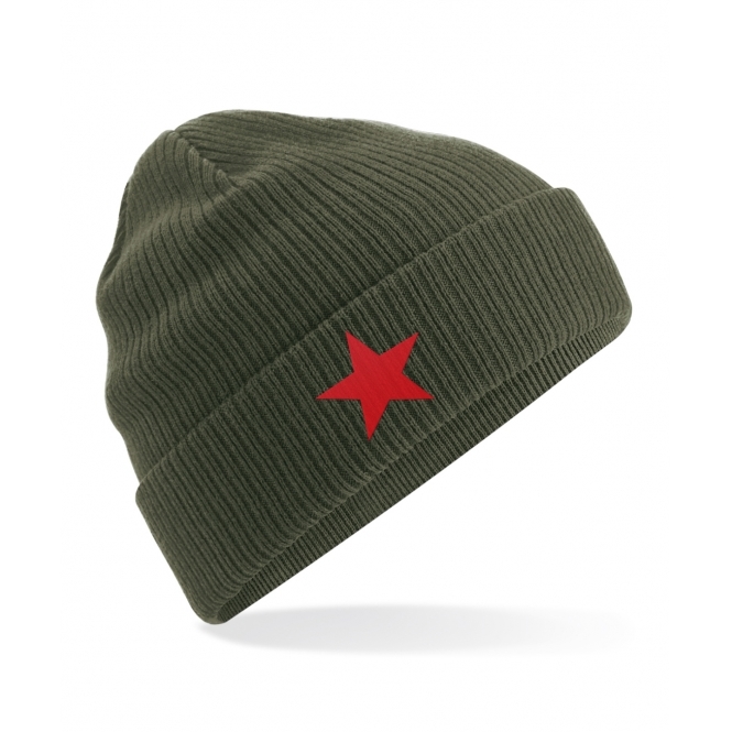 Red Star (As Worn By Michael Stipe, R.E.M.) Embroidered Organic Cotton Beanie