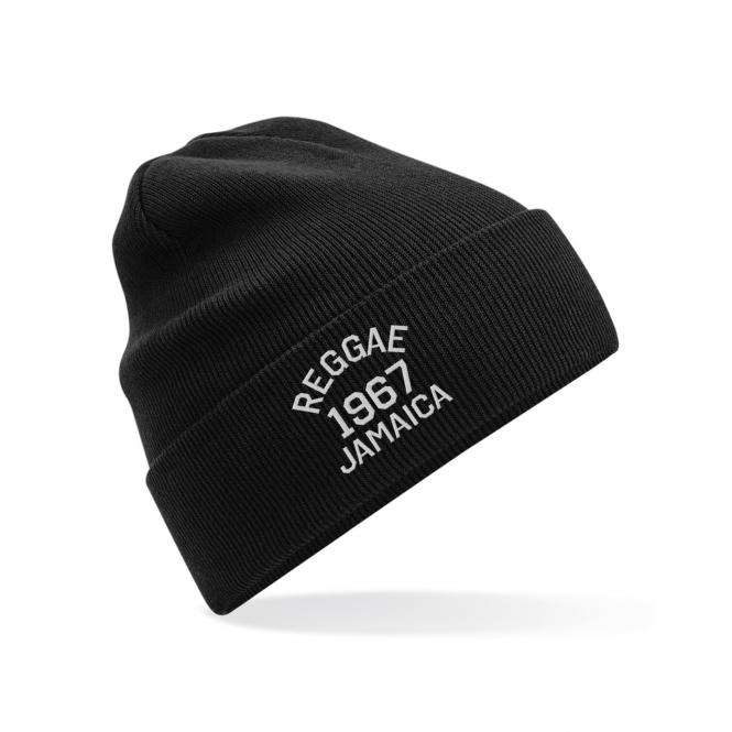 Reggae 1967 Jamaica Embroidered Organic Cotton Beanie