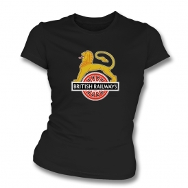 Retro British Railways Logo (As Worn By John Squire, The Stone Roses) Organic Womens Slim Fit T-Shirt