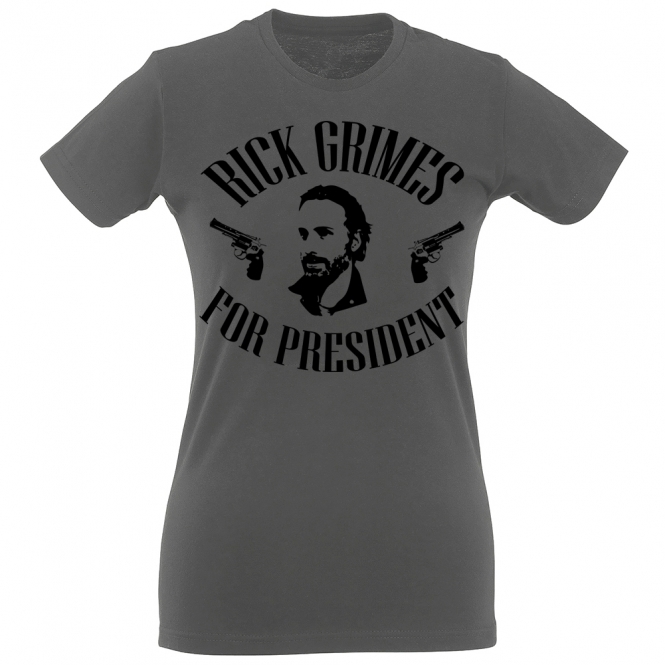 Rick Grimes For President (Inspired By The Walking Dead) Womens Slim Fit T-Shirt