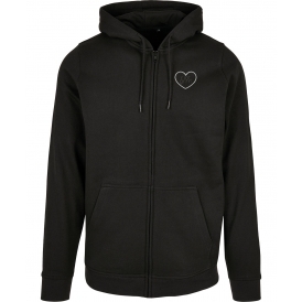 Riot Grrrl Heart Embroidered Left Breast Logo Zip Hooded Sweatshirt