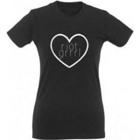 Riot Grrrl Heart Womens Slim Fit T-Shirt