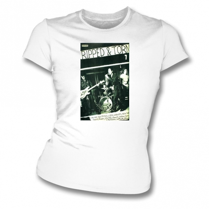 Ripped & Torn Punk Fanzine (Sex Pistols) Organic Womens Slim Fit T-Shirt