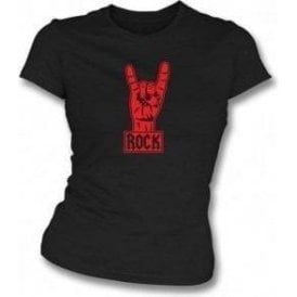 Rock Metal Black Womens Slim Fit T-Shirt
