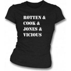 Rotten & Cook & Jones & Vicious (Sex Pistols) Womens Slim Fit T-Shirt