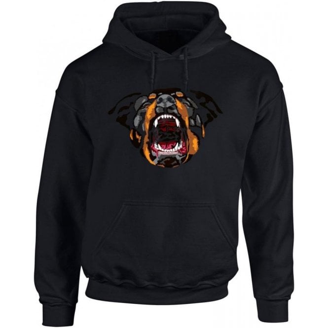 Rottweiler Face Hooded Sweatshirt