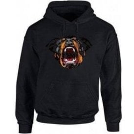 Rottweiler Face Hooded Sweatshirt