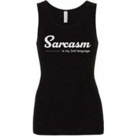 Sarcasm Is My Second Language Womens Baby Rib Tank Top