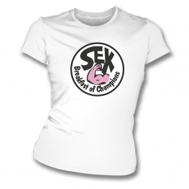 Sex Breakfast Of Champions (As Worn By James Hunt) Womens Slim Fit T-Shirt