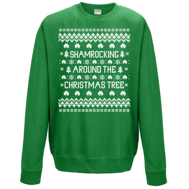 Shamrocking Around The Christmas Tree Kids Christmas Jumper