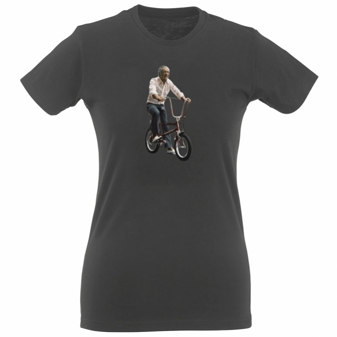 Sid James On A Chopper Bike Organic Womens Slim Fit T-Shirt