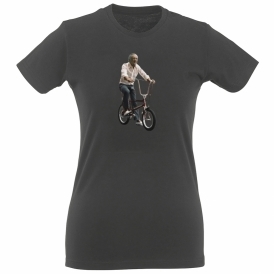 Sid James On A Chopper Bike Organic Womens Slim Fit T-Shirt