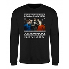Sleigh Along With The Common People (Pulp Influenced) Ugly Christmas Sweatshirt