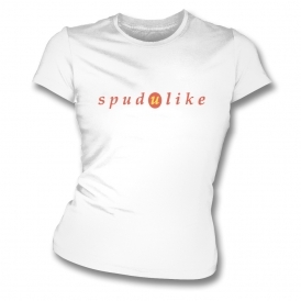 spud-u-like (Retro Logo) Organic Womens Slim Fit T-Shirt