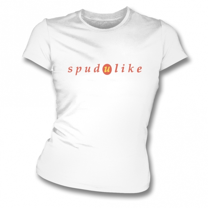 spud-u-like (Retro Logo) Womens Slim Fit T-Shirt
