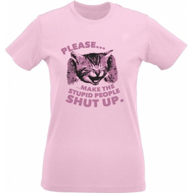 Stupid People Kitten Womens Slim Fit T-SHirt
