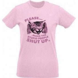 Stupid People Kitten Womens Slim Fit T-SHirt