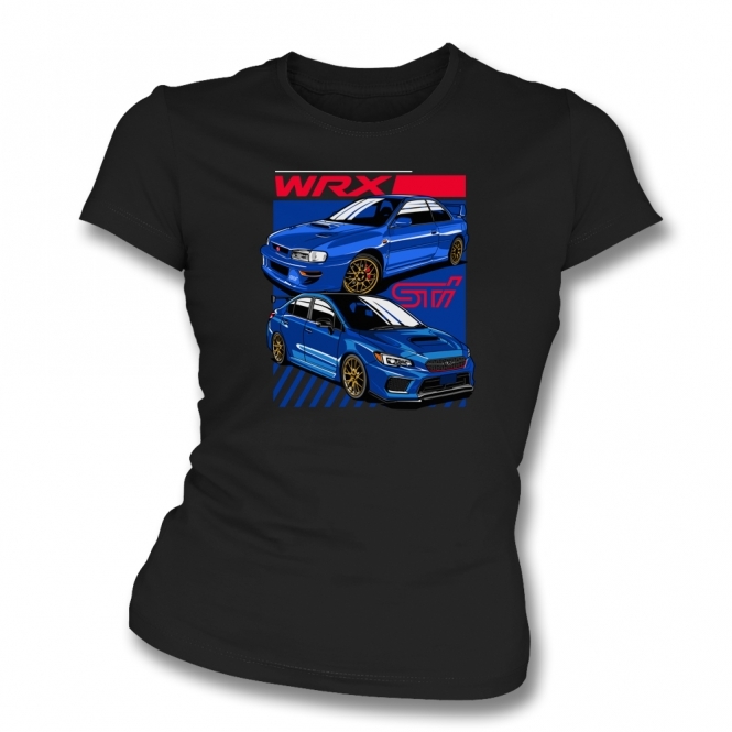 Subaru Impreza WRX STi (Blue Cars) Womens Slim Fit T-Shirt