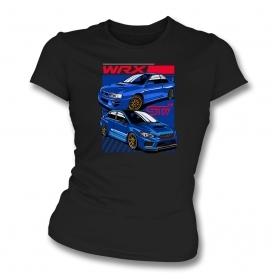 Subaru Impreza WRX STi (Blue Cars) Womens Slim Fit T-Shirt