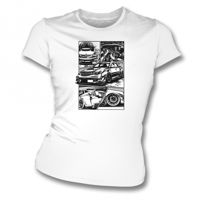 Subaru WRX (Comic Style) Womens Slim Fit T-Shirt