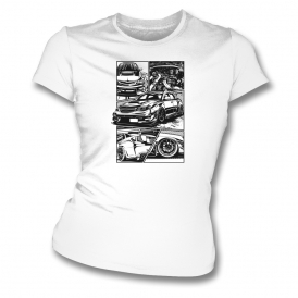 Subaru WRX (Comic Style) Womens Slim Fit T-Shirt