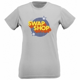 Swap Shop Logo Organic Womens Slim Fit T-Shirt