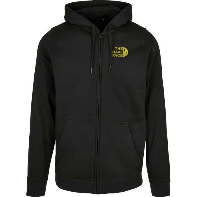 The Rave Face Embroidered Left Breast Logo Zip Hooded Sweatshirt