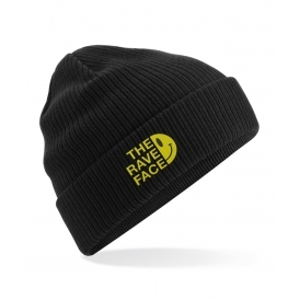 The Rave Face Embroidered Organic Cotton Beanie
