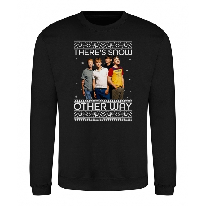 There's Snow Other Way (Blur Influenced) Kids Ugly Christmas Sweatshirt
