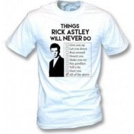 Things Rick Astley Will Never Do Kids T-Shirt