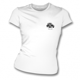 Think Small Left Breast Logo Womens Slim Fit T-Shirt