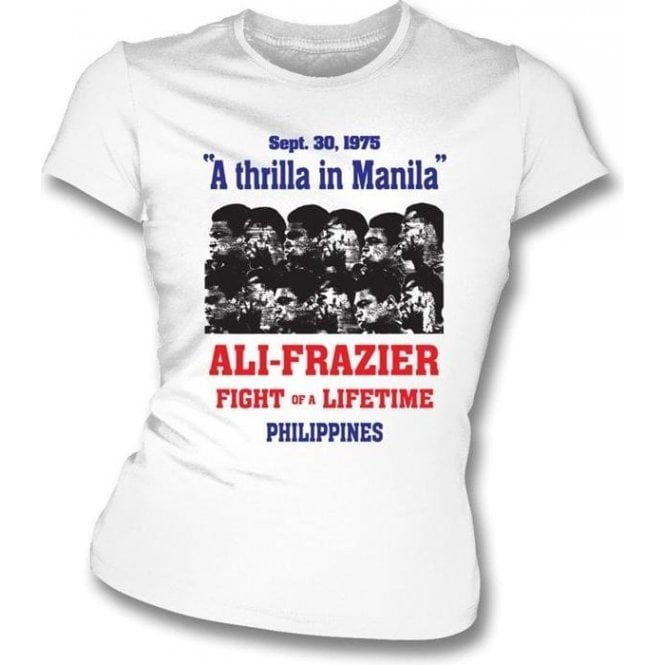Thrilla in Manila (Ali/Frazier) 1975 Poster Womens Slim Fit T-Shirt