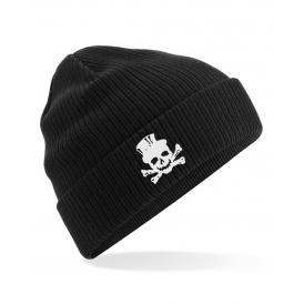 Top Hat Skull (Inspired By James Hetfield, Metallica) Embroidered Organic Cotton Beanie