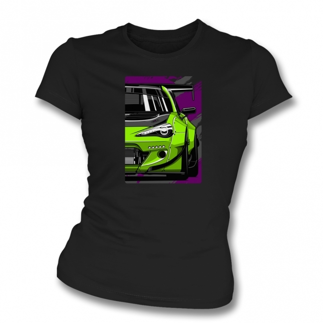 Toyota GT86 (Aero Kit Version - Green Car) Womens Slim Fit T-Shirt
