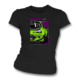 Toyota GT86 (Aero Kit Version - Green Car) Womens Slim Fit T-Shirt